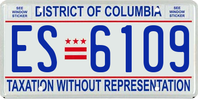 DC license plate ES6109