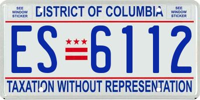 DC license plate ES6112