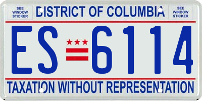 DC license plate ES6114