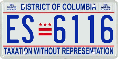 DC license plate ES6116