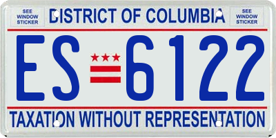DC license plate ES6122