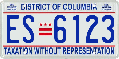 DC license plate ES6123