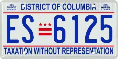DC license plate ES6125