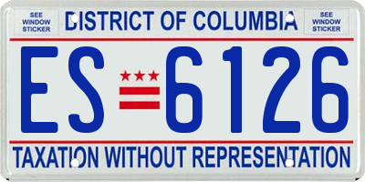 DC license plate ES6126