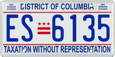 DC license plate ES6135
