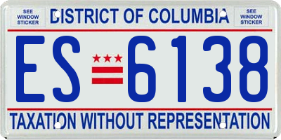 DC license plate ES6138