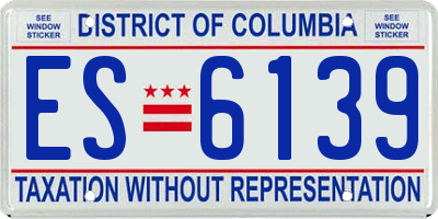 DC license plate ES6139