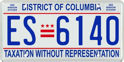 DC license plate ES6140