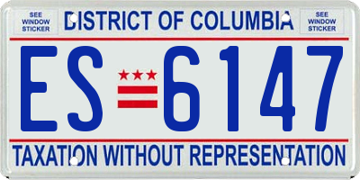 DC license plate ES6147