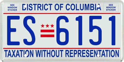 DC license plate ES6151