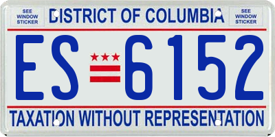 DC license plate ES6152