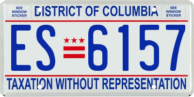 DC license plate ES6157