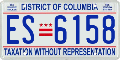 DC license plate ES6158