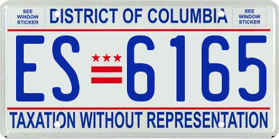 DC license plate ES6165