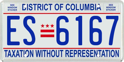 DC license plate ES6167