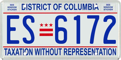 DC license plate ES6172
