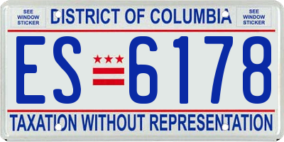 DC license plate ES6178