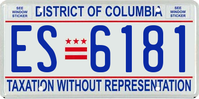 DC license plate ES6181