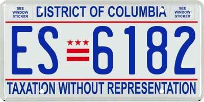DC license plate ES6182