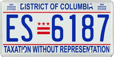 DC license plate ES6187