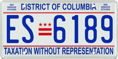 DC license plate ES6189
