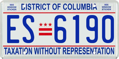 DC license plate ES6190