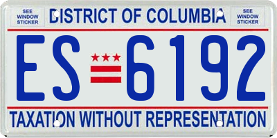 DC license plate ES6192