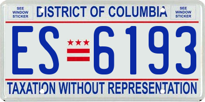 DC license plate ES6193