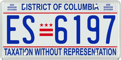DC license plate ES6197
