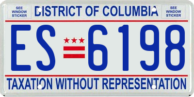 DC license plate ES6198