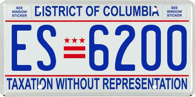 DC license plate ES6200