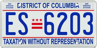 DC license plate ES6203