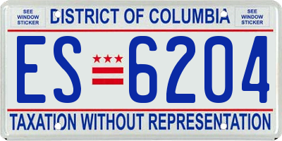 DC license plate ES6204