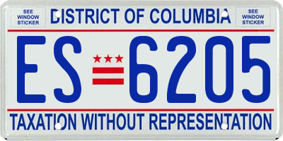DC license plate ES6205