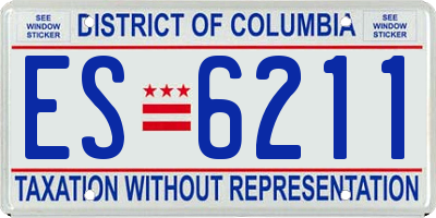 DC license plate ES6211