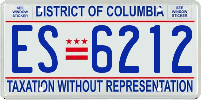 DC license plate ES6212