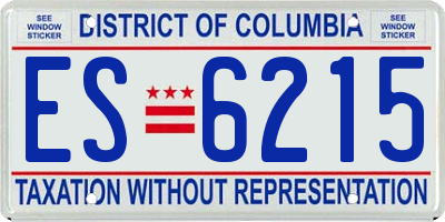 DC license plate ES6215