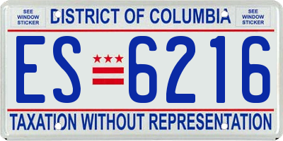DC license plate ES6216