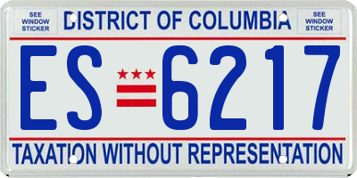 DC license plate ES6217