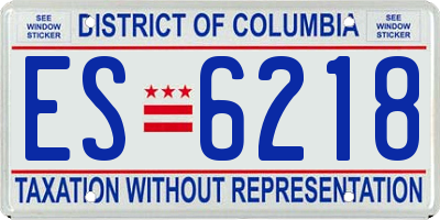 DC license plate ES6218