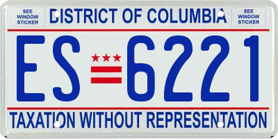 DC license plate ES6221