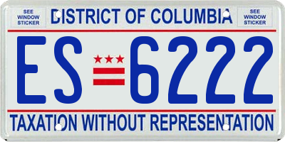DC license plate ES6222
