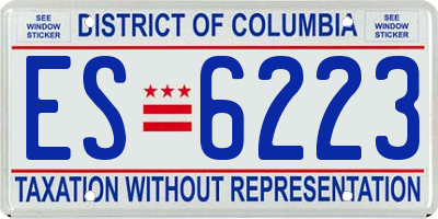 DC license plate ES6223