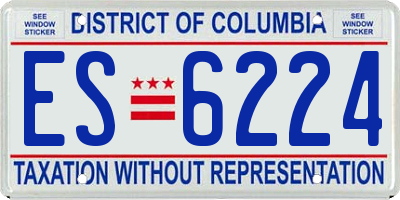 DC license plate ES6224