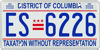 DC license plate ES6226