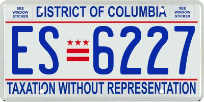 DC license plate ES6227