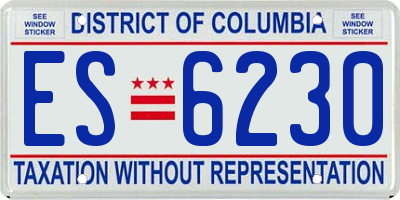 DC license plate ES6230