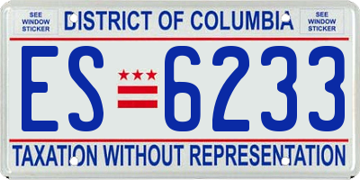 DC license plate ES6233