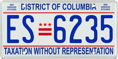 DC license plate ES6235