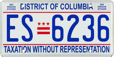 DC license plate ES6236